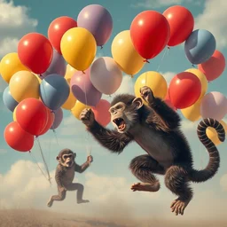 the monkey war against balloons, 4 k