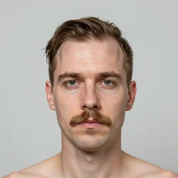 portrait of a greasy haired dutch man, oval shaped head, patchy weak mustache, light brown undercut hairstyle, oily skin, canon eos r 3, f / 1. 4, iso 2 0 0, 1 / 1 6 0 s, 8 k, raw, unedited, symmetrical balance, wide angle
