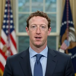 headshot of Mark Zuckerberg the president of the united states in the oval office, movie still, EOS-1D, f/1.4, ISO 200, 1/160s, 8K, RAW, unedited, symmetrical balance, in-frame, Photoshop, Nvidia, Topaz AI