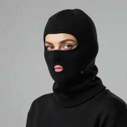 female wearing balaclava photography
