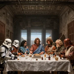 the last supper with star wars characters.