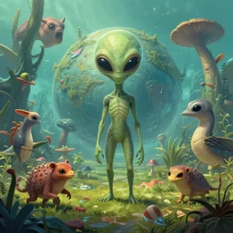 an alien world with fauna