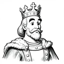 lich wearing a crown 1930 cartoon illustration black and white lineart detailed technical drawing