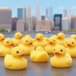 an army of rubber ducks in new york