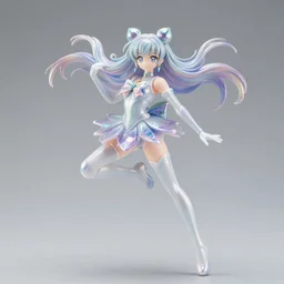 james jean isolated vinyl figure harajuku magical girl character design, figure photography, dynamic pose, holographic undertones, motion shapes color design, glitter accents on figure, anime stylized, sharp focus, accurate fictional proportions, high delicate defined details, ethereal lighting