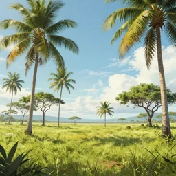 beautiful tropical savanna in etalocin, award winning concept art, trending on artstation