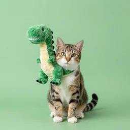 cat mixed with a dinosaur