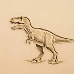 photography t _ rex made from sand