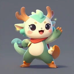 stylized cute creature character design, dynamic pose, stunning illustration trending on artstation