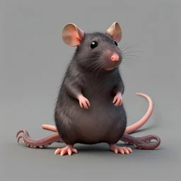 a rat with tentacles instead of arms, highly detailed digital art