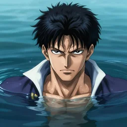photorealistic shockingly amazing portrait of guts from berserk submerged in water extremely detailed, made by wlop and maxwell boas