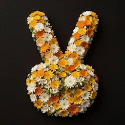 Photo of flowers in the shape of a peace sign, award winning photo, 8K, ambient light, dynamic lighting
