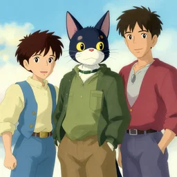 official digital painting artwork of a cat character by don bluth, ross tran and studio ghibli.