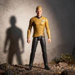 a neca style action figure of captain jean luc picard from star trek