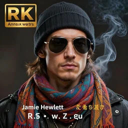an anthropomorphic beautiful male god portrait, wearing beanie, aviator sunglasses, colorful scarf, smoke, fine art, award winning, intricate, elegant, sharp focus, octane render, hyperrealistic, cinematic lighting, highly detailed, digital painting, 8 k concept art, art by jamie hewlett and z. w. gu, masterpiece, trending on artstation, 8 k