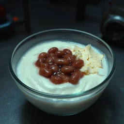 yogurt, baked bean and cheese aspic, in 1 9 9 5, y 2 k cybercore, industrial low - light photography, still from a ridley scott movie