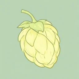 a line drawing of a hop seed. mayan pattern. soft yellow and green pastel color theme. graphic design. hq. detailed. muted colors.