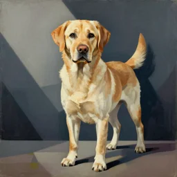 labrador dog, painting, de stijl, sharp focus