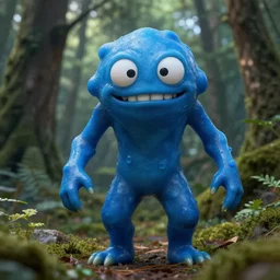 a king blue slime rimuru tempest in the forest. realistic, very detailed