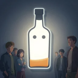 face icon stylized minimalist bottle!! ben stiller whiskey!, loftis, cory behance hd by jesper ejsing, by rhads, makoto shinkai and lois van baarle, ilya kuvshinov, rossdraws global illumination