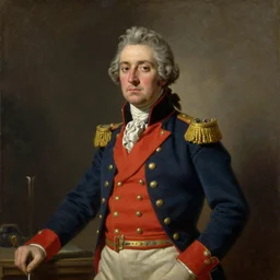 oil portrait painting by rembrandt peale of allan janus in revolutionary war uniform.