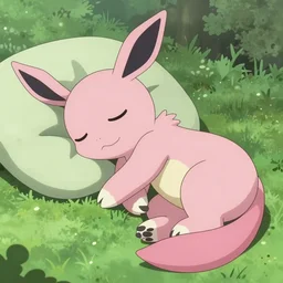 Vaporeon sleeping, Vaporeon if pink coloured