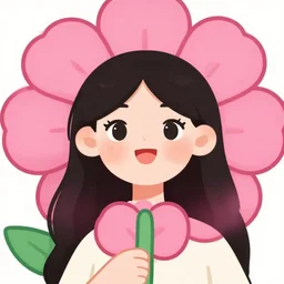 beautiful cartoonish flower avatar woman