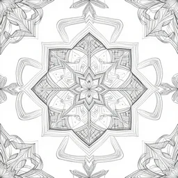 geometric, mandala, kaleidescope, hand drawn, illustration, vector art, detailed, repeating, seamless, tileable, colors are pantone 2 7 6 c and raspberry and orange and pantone glowing purple and muted red, rebecca alred, melissa sixma, ingrid johnson, paige spearin, avantika subramanian, deepak yadav, abbey holden, erin stein