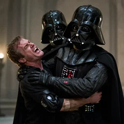 a man getting choked by Darth Vader