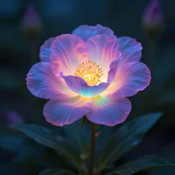 Luminescent flower blooming at twilight, cgsociety, r/art, trending on artstation