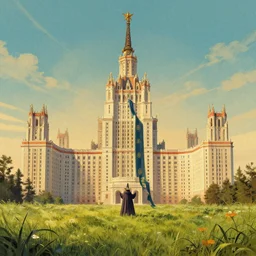 the single wizard's magical tall tower, grass field, grand landscape building art by donato giancola and greg rutkowski, vintage retro, digital art, trending on artstation, symmetry!!, epic composition