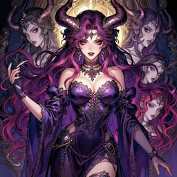 the portrait of chaotic evil fallen sensual colorful female necromancer overlord as absurdly beautiful, gorgeous, elegant, young gravure idol, an ultrafine hyperdetailed illustration by kim jung gi, sakimichan, detailed faces, intricate linework, octopath traveler, final fantasy, unreal engine 5 highly rendered, global illumination, radiant light, highly detailed and intricate environment