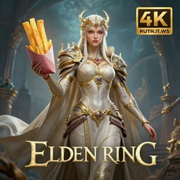 an ultra detailed 3 d render of the god empress of french fries as an elden ring boss, epic anime fantasy, 8 k, in the style of a fantasy metal album cover and magic the gathering, volumetric lighting, smooth, highly detailed, digital illustration, octane render, art by albert bierstadt and greg rutkowsi, artstation