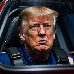 donald trump's anguished, air rippled face inside a g - force simulator, photorealistic, national geographic style