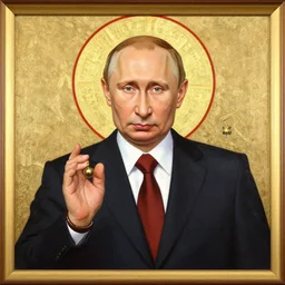 a holy painting of putin.