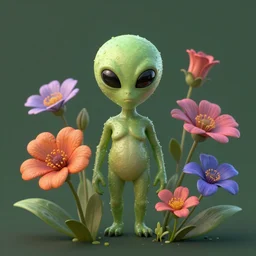 alien flowers, surreal, barclay shaw, high detailed, volumetric 8 k