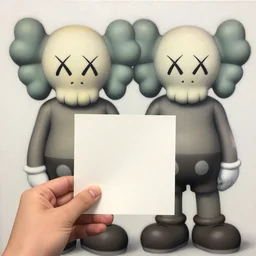 hand holding a piece of paper by shusei nagaoka, kaws, david rudnick, airbrush on canvas, pastell colours, cell shaded, 8 k,