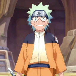 Rick Sanchez in Naruto 4K detailed Digital art
