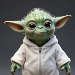 yoda wearing a onesie, highly detailed, artstation, sharp focus