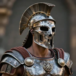 photo of a warrior headless, akephaloi with metal blemmyae themed armour, highly detailed, hdr, smooth, sharp focus, high resolution, award - winning photo