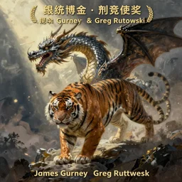 concept art painting of a dragon tiger, by james gurney and greg rutkowski