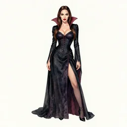 megan fox posing as a vampire in gothic clothing, watercolor expressionism, full body