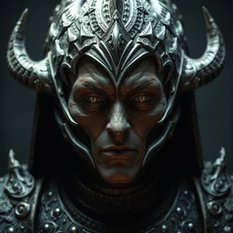 hyperrealistic mixed media image of daedra armor skyrim, stunning 3 d render inspired art by greg rutkowski and xiang duan and thomas eakes, perfect facial symmetry, flesh texture, realistic, highly detailed attributes and atmosphere, dim volumetric cinematic lighting, 8 k octane detailed render, post - processing, masterpiece,