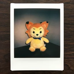 Polaroid photograph of fumo plush in the backrooms