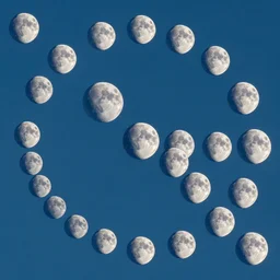 photo of a thousand separate moons in the sky