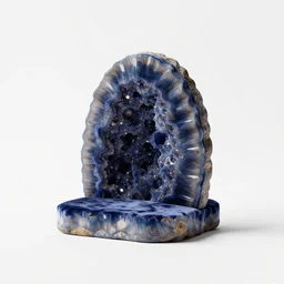 velvet geode bookend, stylized 3d render, isolated on a pure white background, centered, entire object in frame, sharp focus, soft studio lighting