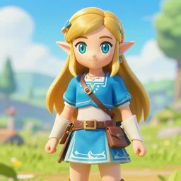 Zelda from Zelda game in short skirt, digital art, 4k, hd, cute, details, legend of Zelda