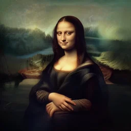 a goddess of mona lisa!! standing in a windy underwater garden! with a beautiful symmetrical face!!! cinematic lightning, murky dusty deep, smoky eyes, isolated, studio lighting by artgerm yuri shwedoff and tom bagshaw
