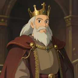 portrait of a medieval old king, elegant, highly detailed, smooth, art by studio ghibli and disney, artstation, 8 k