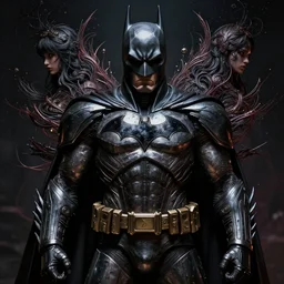 matte metal batman batman batman android, ((dark fantasy)), dark, moody, broody, evil :: by Martine Johanna and and (Chie Yoshii) and Casey Weldon and Guillermo del toro :: ornate, dynamic, particulate, rich colors, intricate, elegant, highly detailed, centered, artstation, smooth, sharp focus, octane render, 3d